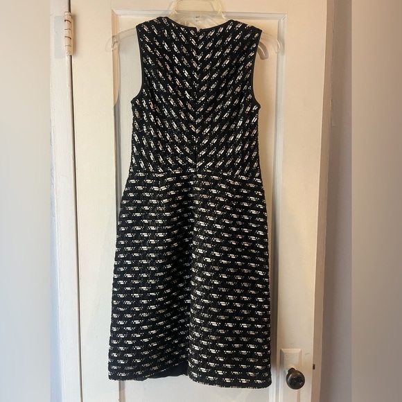 Giambattista Valli Metallic Stripe Tweed Knee-Length Dress 44 - Picture 10 of 15